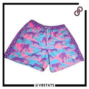 Chubbies Men's Leopard Print Drawstring Swim Trunks Shorts Multicolor Size XL